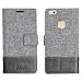 Produktbild Huawei P10 Lite Textilgewebe Kunstleder Tasche Schutzhülle Handyhülle Visitenkartenfach und Standfunktion (grau)