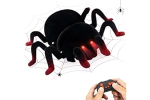Strixorn L'Araignée RC Télécommandée - Grimpe aux Murs & Plafonds Rechargeable avec Yeux LED - Jouet Robot Araignée pour Enfants dès 3 Ans - Cadeau Effrayant pour Garçons & Filles à Halloween