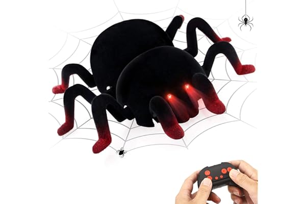 Strixorn L'Araignée RC Télécommandée - Grimpe aux Murs & Plafonds Rechargeable avec Yeux LED - Jouet Robot Araignée pour Enfants dès 3 Ans - Cadeau Effrayant pour Garçons & Filles à Halloween