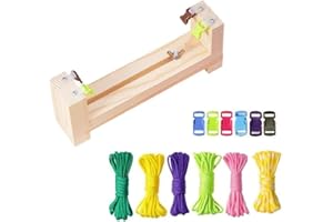 Ritte Fabricante De Pulsera, Jig Bracelet Maker, Wood Wristband Maker con 6 Cordones Paracaídas Y 6 Hebillas para Trenzar Paracord, Herramienta Punto Pulsera DIY