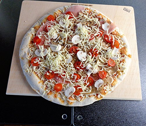 Pitelli Pizzastein plus Pizzaschieber aus Holz 40x30cm - 6