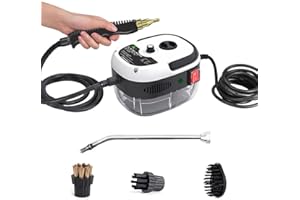 GZIZTX Tragbarer Dampfreiniger, 2500W Mehrzweck Hochdruck Handdampfreiniger mit 6 Geschwindigkeiten Einstellbar und 3 Arten von Düsen, Entfernen von Tapeten, Boden, Teppich, Sofa, Polstermöbel, Auto, Fliesen