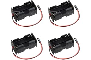 Geekstory Lot de 4 boîtiers de support de piles AA à 4 cellules 6 V avec connecteur JR pour testeur de servo RC DIY