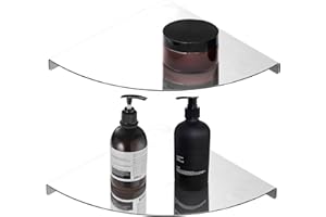 Biutimarden 304 in Acciaio Inox Mensola per Doccia Montaggio a Parete Impermeabile Scaffale Doccia Angolare Robusto Durevole Mensola Angolare per Doccia per Bagno e Camera da Letto (Chrome, 2PC)