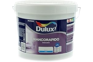Dulux Biancorapido Pittura per Interni a Mano Unica Bianco Coprente per Camere Soggiorni, 10 Litri, Bianco, 10L