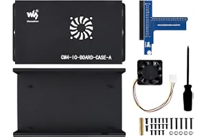 Waveshare Metal Box (A) Designed for Official Raspberry Pi Compute Module 4 IO Board Comes with Cooling Fan Mini Computer Cha