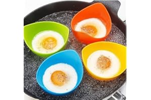 KMOCEPLY 4Pcs Egg Poachers Silicone Egg Cooker Non-Stick Steam Boiler BPA Free Silicone Egg Poacher Microwave Non-Stick Kitchen Egg Cookers Egg Poacher Cups for Cooking Utensils Poached Egg Pod