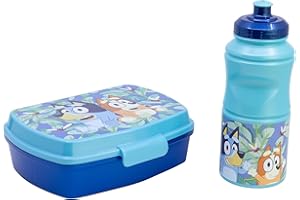 STOR SET VUELTA AL COLE (SANDWICHERA RECTANGULAR Y BOTELLA SPORT EASY HOLD 380 ML) EN CAJA REGALO BLUEY