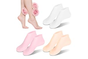 3 par silikonstrumpor, mjuka fuktstrumpor, gel fuktgivande strumpor, halkfria fötter spa gelstrumpor, för fotvård, torra fötter