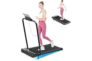 HOME FITNESS CODE Tapis roulant salvaspazio, 2.5HP, Schermo LCD ad alta definizione, 2 metodi di controllo, Walking pad mini, Carico massimo di 120 kg, Tapis roulant elettrico