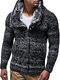  HOCHWERTIGE VERARBEITUNG: Die stylische Männer Hoodie-Jacke in tollem und außergewöhnlichem Design. Das Material der ausgefallenen Herren Strickjacke wird aus leichten aber dennoch hochwertigen Stoffen (hohe Qualität) hergestellt und sorgt für ein angenehmes Gefühl. Anders als grober Strick fällt der Feinstrickpullover besonders fließend und weich, sodass er sich eurer Körperform perfekt anpasst.