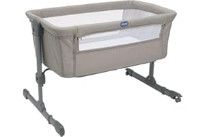 Chicco Next2Me Essential,Łóżeczko dziecięce boczne, łóżeczko do wspólnego spania, kompatybilne z kilkoma łóżkami, regulowana wysokość, materac i torba w zestawie, 0-6 miesięcy, beżowe