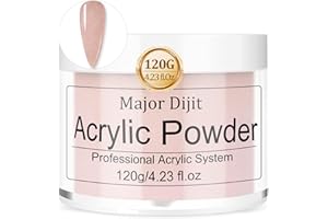 MAJOR DIJIT 120 g Acrylpulver, klares Acrylnagelpulver 4,23 Unzen großes Fassungsvermögen, professionelles Polymer für 3D French Nail Manicure Extension Nail Carving, langlebige Beauty-Geschenke (brown)