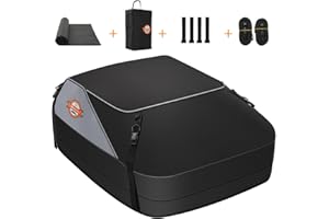 Sailnovo Box da Tetto Auto Box Portapacchi Auto Pieghevole Impermeabile Resistente 1000D 425L con 4*Gancio per Porta, 6*Cinghie Rinforzate Regolabile, Borsa di Stoccaggio (425L/ Nylon 1000D)