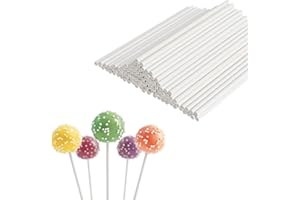 CRIVEPLE Lot de 50 bâtonnets pour cake pops en papier, 10 cm, pour bonbons, pâtisserie, bricolage, décoration de gâteau (50pcs)