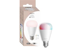 ‎AQARA Aqara Żarówki LED T2 (E27, RGB CCT), Thread/Zigbee, Regulowana biel (2000 K-9000 K), RGB Zmieniająca Kolory z 16 Mln Kolorów, Odp. 75 W, Matter, Zgodna z HomeKit, Alexą, Google