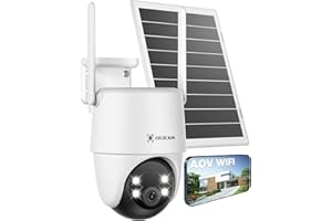 COCOCAM 24/7 Registrazione AOV Telecamera Wi-Fi Esterno Senza Fili Solare con Batteria 10000mAh Pannello Solare 8W, 2K PTZ, Rilevamento AI, Tracking AI, Visione Notturna 30 Metri, IP66