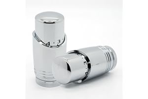 Thermostatic Radiator Heads 1pcs - Vancoco Modern TRV Head Radiator Valve Thermostatic Radiator Valve Thermostatic Valve Head M30x1.5 Radiator Valves(Chrome)
