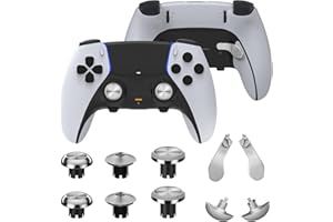 CHARM FOCUS Metal Thumbsticks for PS5 Edge Controller, Metallic Back Paddles Triggers Buttons Joysticks for PS5 Dualsense Controller, Replacement Accessories Parts for PS5 Edge Controller Analog Joystick