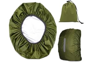 YATEICBC 1 PCS Copertura Antipioggia per Zaino con Strisce Riflettenti,15L-50L Copertura Antipioggia Impermeabile per Zaino con Tasca portaoggetti,Cartella Antipioggia per Escursioni,Ciclismo