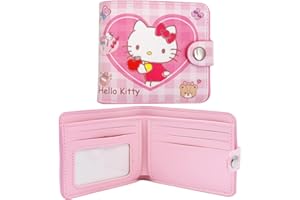 FYDZBSL Hello Kitty Geldbörse Hello Kitty Portemonnaie PU Leder Geldbörse Münzgeldbörse Kurze Kinder Geldbörse Kawaii Cute Coin Cash Pouch Geldbörse für Kinder Studenten Mädchen (B)