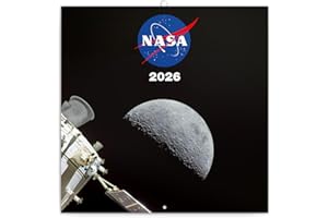 NOTIQUE NASA kalendarz ścienny 2026, kalendarz broszurowy z kalendarzem miesięcznym, kalendarz broszurowy, kalendarz zapachowy 30 x 30 cm (30 x 60 cm, otwarty)