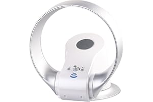 Sichler Haushaltsgeräte Ventilator ohne Flügel: Rotorloser 360°-Wand- und Tisch-Ventilator mit Oszillation, 26 Watt (Wandventilator schwenkbar, Tischventilator ohne Rotorblätter, Turmventilator)