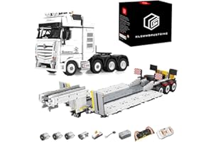 DOYAY Technik LKW mit Anhänger, 4478 TeiIe Technik Truck Abschleppwagen Ferngesteuert Auto mit 4 Motoren, Ieds Bausatz Groß LKW mit Tieflader