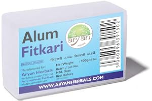Aryan Alum Block After Shave Astringent Antiseptisk, blodpropp för skärningar efter rakning, lugnar hud, naturlig och ren - 100 g