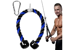 TAEKU Nylon Trizepsseil Gedrehtes Bizeps Seil Trizepstau mit rutschfesten Griffen Fitnessstudio Hause Trainingshilfen Kabelzuggriff für Bizeps Trizeps