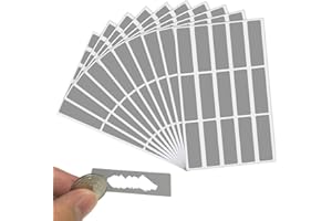 LYTIVAGEN 150 Pcs Etiquette a Gratter DIY Carte à Gratter Autocollant à Gratter Argent Étiquette de Scratch Rectangle pour DIY