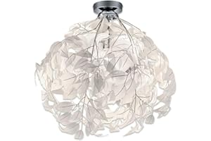 RL LIVE YOUR LIGHT Reality Leuchten lampa sufitowa Leavy R60461001, metal nikiel matowy, liście tworzywo sztuczne białe, bez 1 x E27