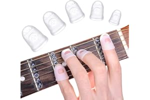 NETUME Protezioni per Polpastrelli in Silicone per Chitarra, 40 Pezzi 5 Protezioni Antiscivolo con Punta delle dita Protezione per il Pollice Protezioni per Ukulele di Chitarra e Altri Strumenti a Corda