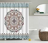 ncshop1212 – Mandala Bohemian Wasserdicht Duschvorhang Hippie Boho Dekorationen Geometrische Decor Polyester Badezimmer Set 180,3 x 180,3 cm