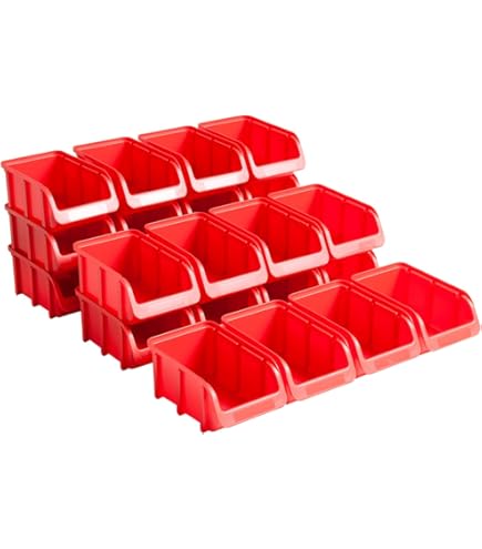 hünersdorff 30x Sichtbox Stapelbox Größe 1 PP Rot