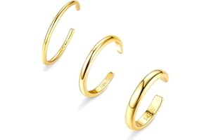 Chriscoco 3 Pcs 14K Gold Filled Toe Rings for Women Adjustable Toe Ring Set Summer Jewellery