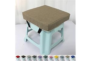 SDNAM Cojín Grueso de 5/8 cm Cojines para Silla de Taburete para Silla de Comedor, Cuadrado para Silla de Comedor, Antideslizante, para el hogar, la Escuela, Taburete(Khaki Color,30x30x5cm)