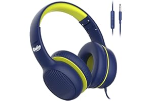 gorsun Premium A66 Kopfhörer für Kinder mit 85dB/94dB Lautstärkebegrenzung, in-line HD-Mikrofon, Audio-Sharing, Faltbare KinderKopfhörer, einstellbare Toddler Kopfhörer Over-Ear, dunkelblau