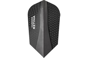 DARTS CORNER Harrows Retina-X Dartflügel / Flights, 100 µm, extra-stark, schmal, Schwarz, 5 Sets (insgesamt 15 Stück)