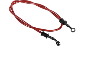 Tuyau D'huile Embrayage Frein De Moto, Keenso 500/600 / 900 / 1200MM Moto Tressé Embrayage en Acier Inoxydable Tuyau de Ligne Coloré (Red 500mm)