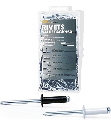 Rivetti Ciechi In Alluminio 4,8x15 Mm, Colore Marrone Seppia RAL 8014 - Confezione Da 100 Pezzi, Per Fissaggi Robusti