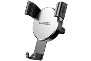 UGREEN Car Phone Holder Air Vent, Gravity Phone Mount Cradle Reliable Stable Hands-Free, Compatible with iPhone 17 Pro Max 17Air 16/15/14/13/12/11, Galaxy S25/S24/S23/S22/S21, Pixel 10/9/8(Silver)