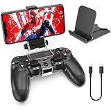 OIVO PS4 Controller Phone Remote Play Mount, PS4 Controller Clip Clamp Mount Holder with Adjustable Stand for Playstation 4 C