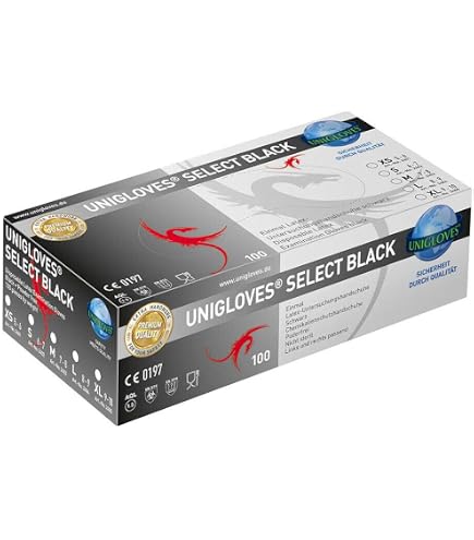 Unigloves Select - 500 Guanti Lattice Nero Polvere Gratis AQL 1.5 (5 Scatole X 100) - Foto 4