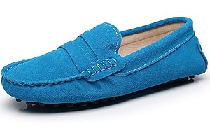 Jamron Femmes Classique Daim/Tissu Noeud Papillon Penny Loafers Confortable Fait Main Pantoufle Mocassins