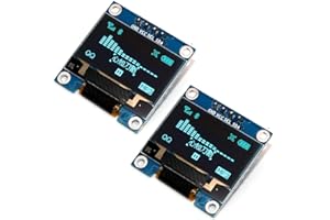 DollaTek 2Pcs 0.96" I2C IIC SPI Serial 128x64 OLED Display Module Board with Pin Headers for Arduino - Blue font