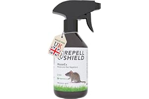 RepellShield Rat & Mouse Repellent Spray - Non-Staining Peppermint Oil Spray, Family & Pet Safe, Use Indoors - Protects Your Home - Alternative to Mouse Traps for Indoors - Made in Germany, 250ml