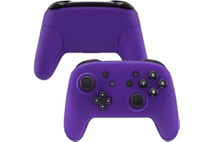 eXtremeRate Coque de Remplacement pour Nintendo Switch Pro Manette, Coques Avant Arrière Poignées Grips pour Manette Switch Pro Coque Customisé Violet