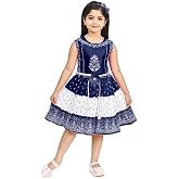 JY Traders Girls Summer Special Cotton Polka Printed Sleeveless Frock Dress