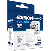 EDISION Antenna Socket TVK-801 Kit: TV-R-Sat Terminal Socket Recessed/Surface 3 Connectors inclusive Cover and Box, DVB-S2, U